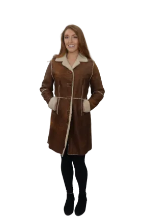 Brown Shearling 3/4 Coat