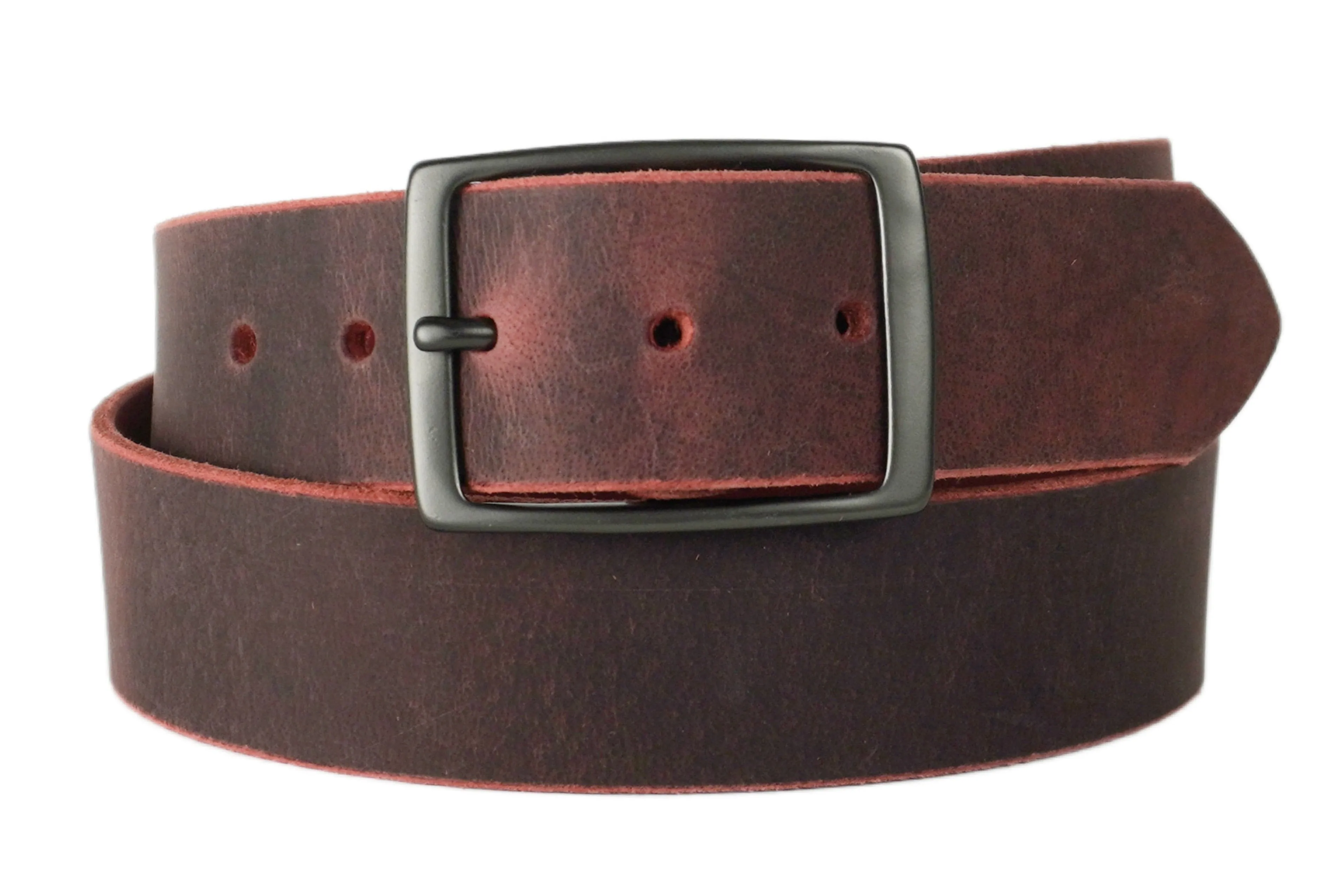 Burnt Red Leather Belt