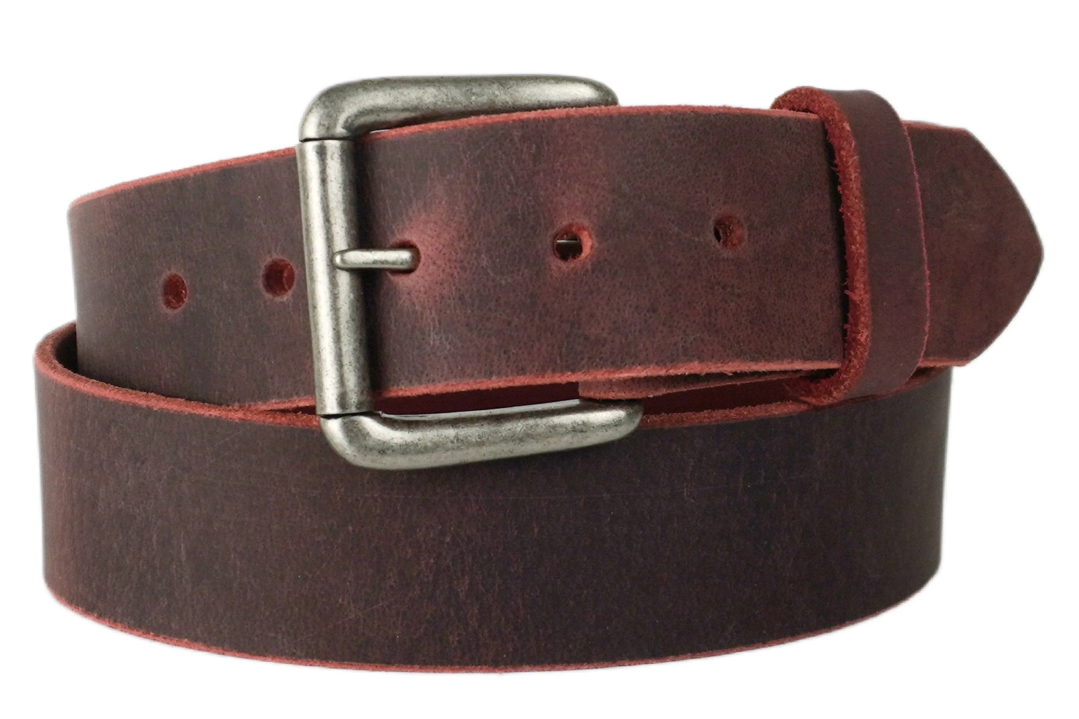 Burnt Red Leather Belt