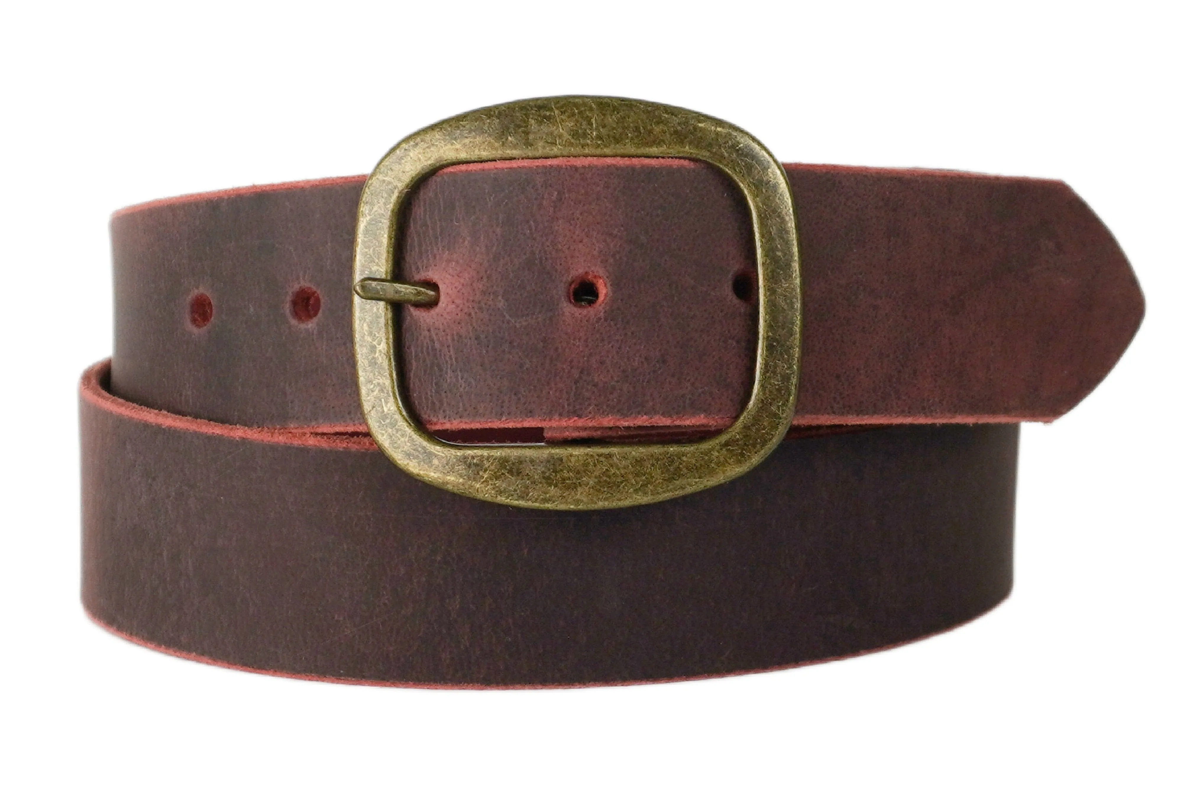 Burnt Red Leather Belt