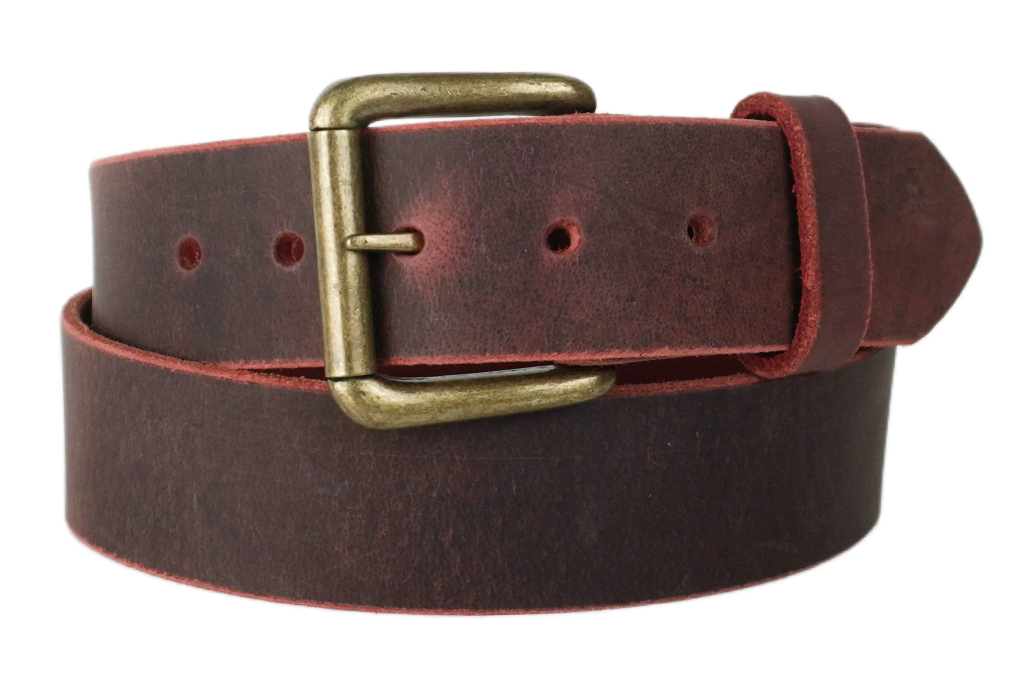 Burnt Red Leather Belt