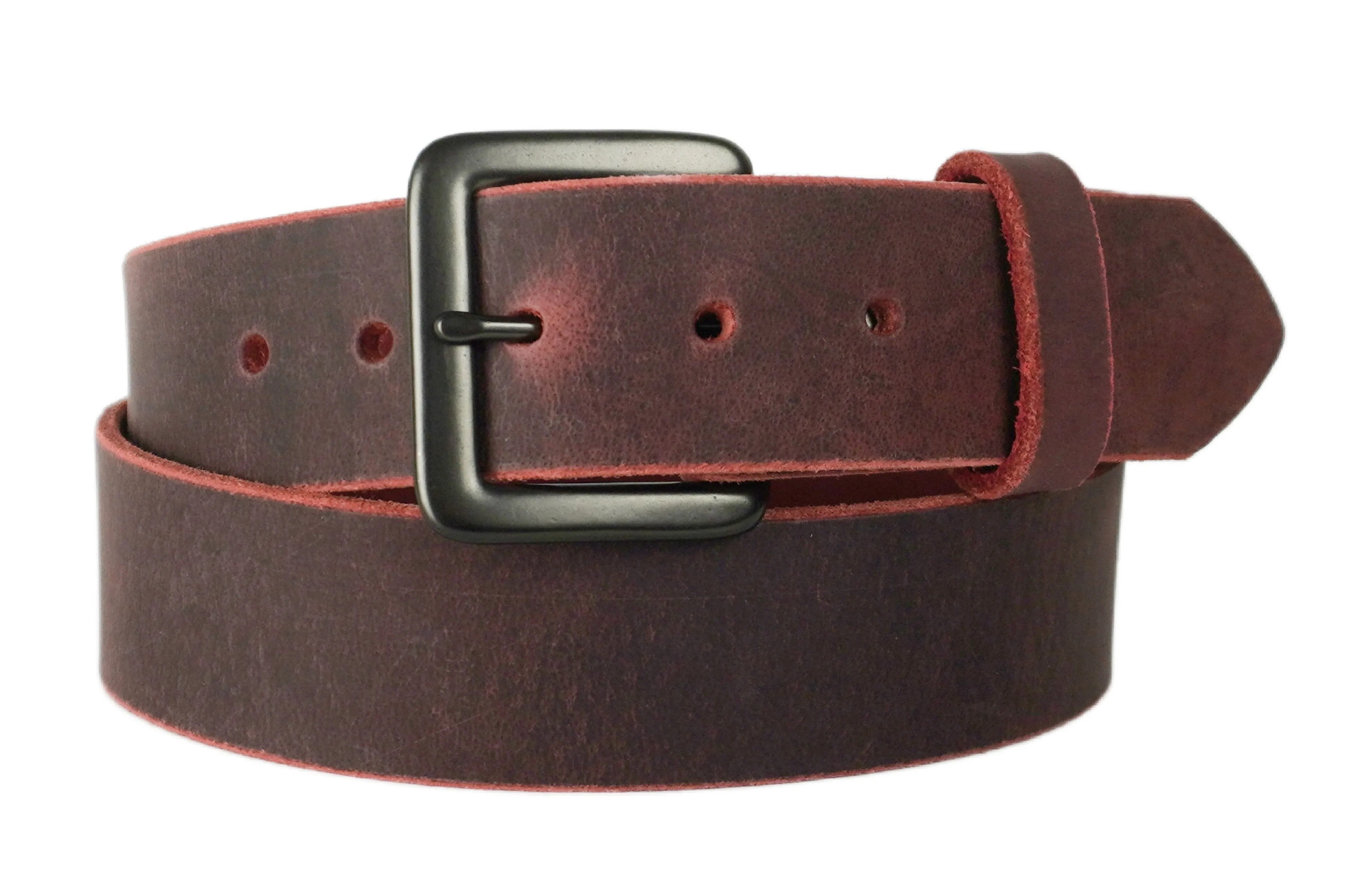 Burnt Red Leather Belt