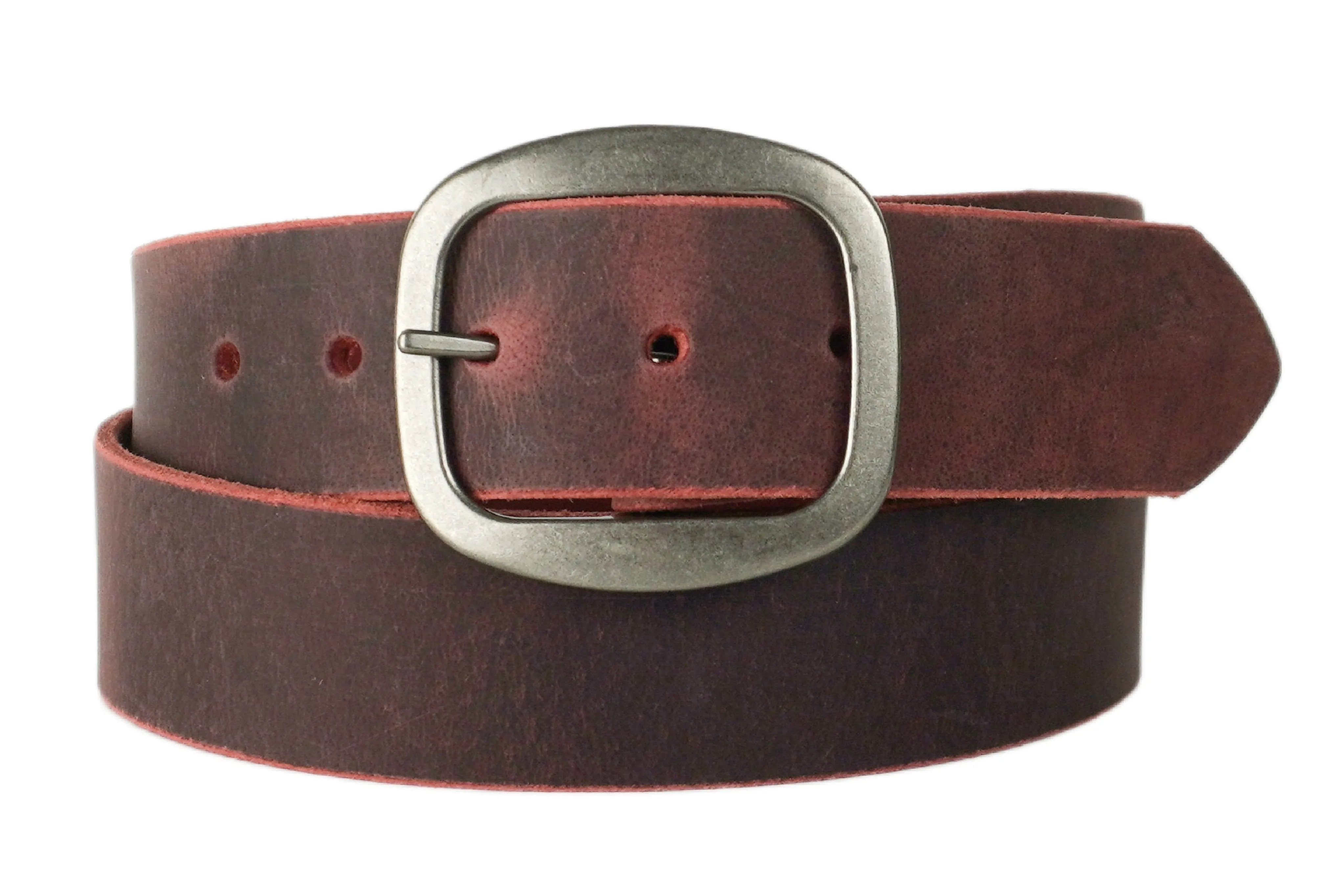 Burnt Red Leather Belt