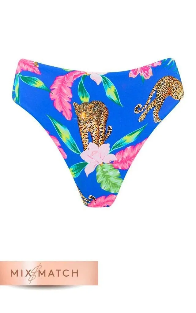 Calypso Bottom In Blue Tropical Leopard