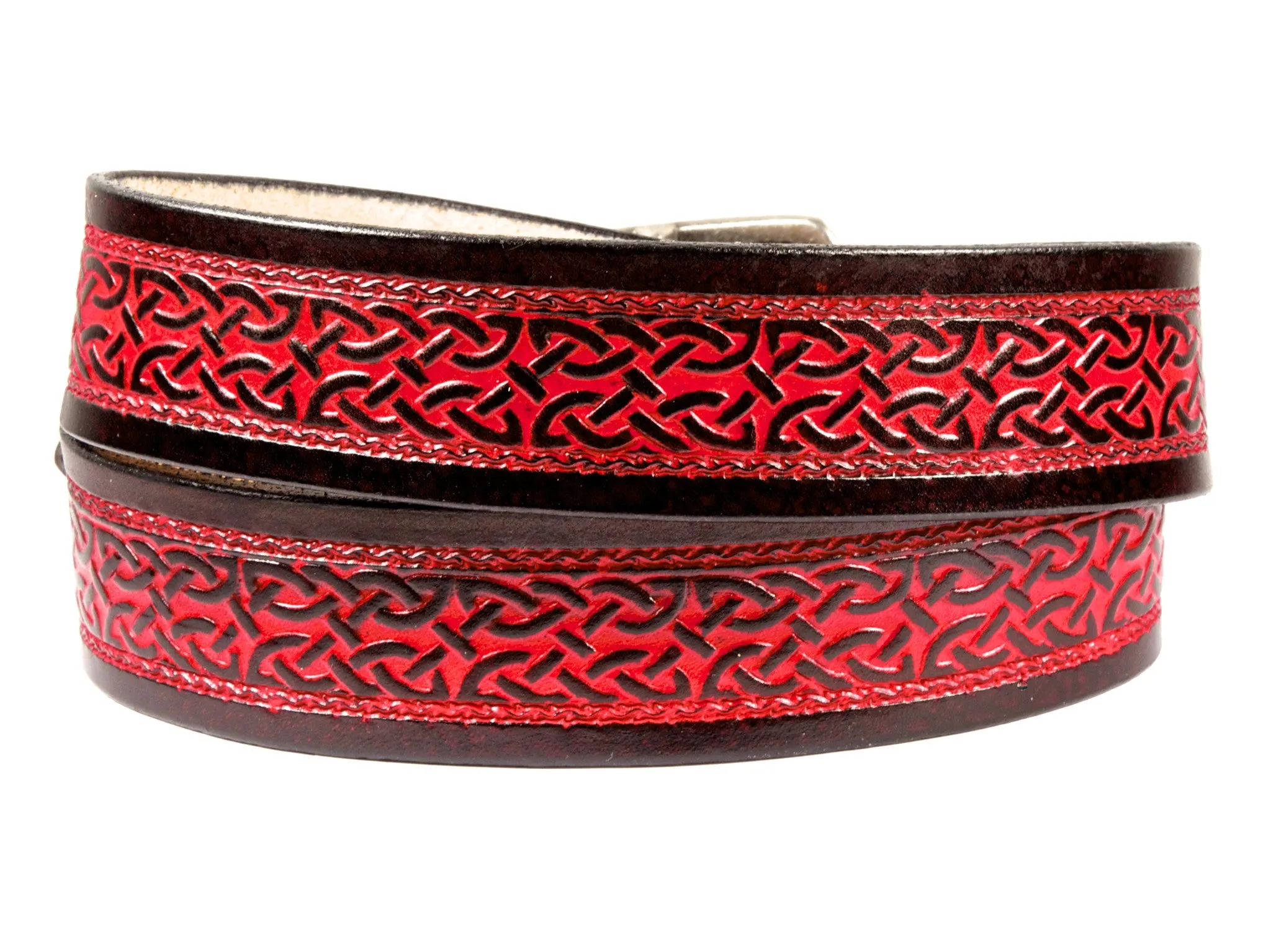 Celtic Scroll Wide Leather Belt