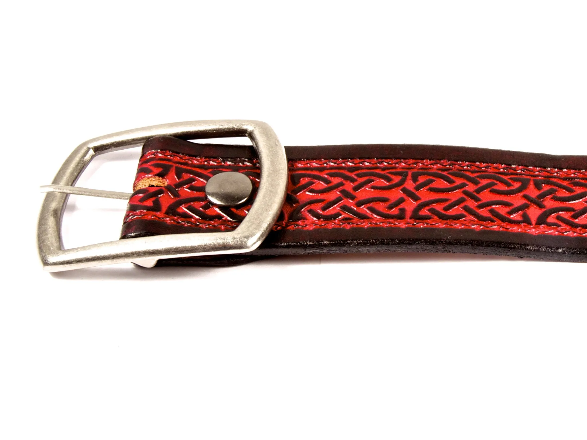 Celtic Scroll Wide Leather Belt