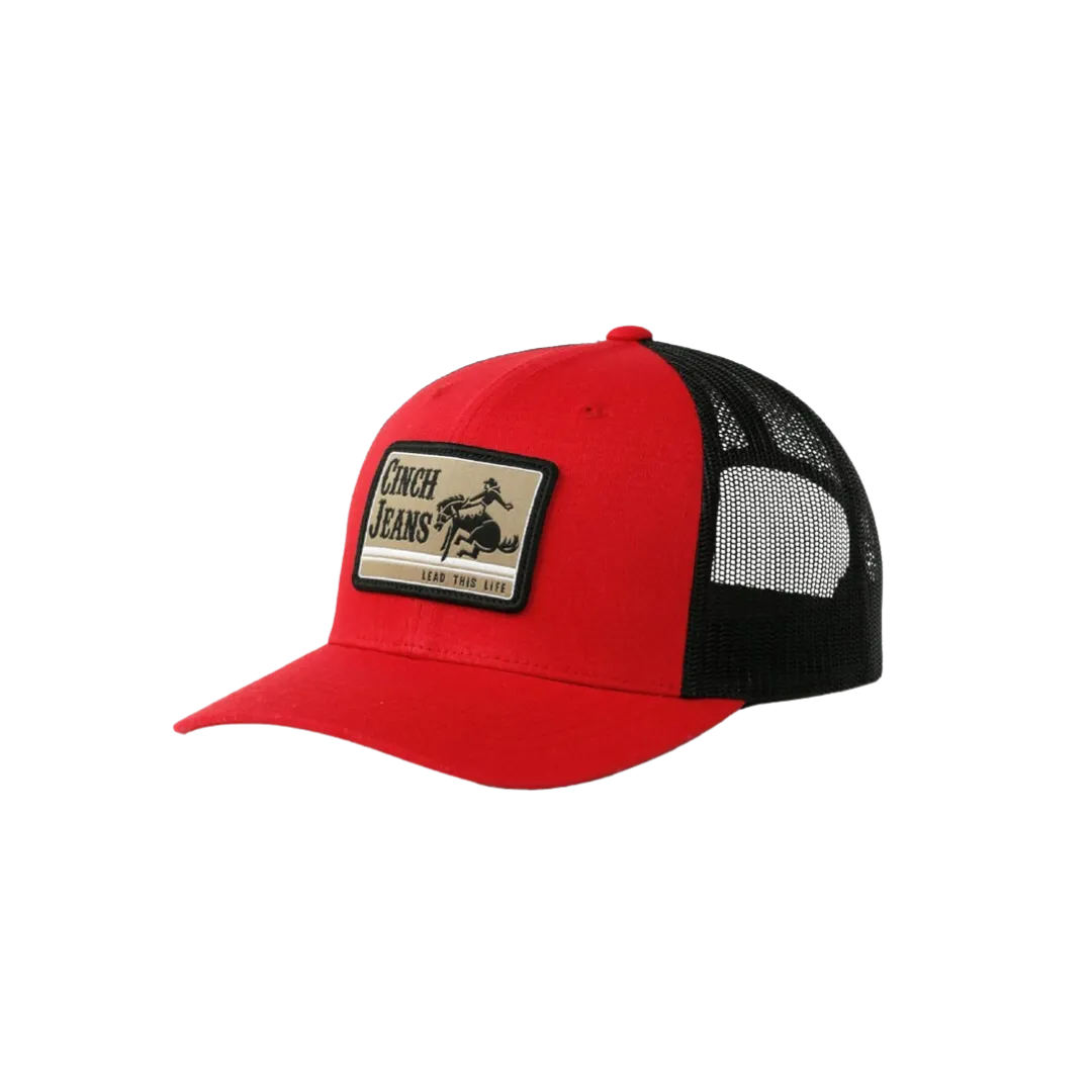 Cinch Unisex Trucker Cap Back Snapback Patch Mesh Red Cap