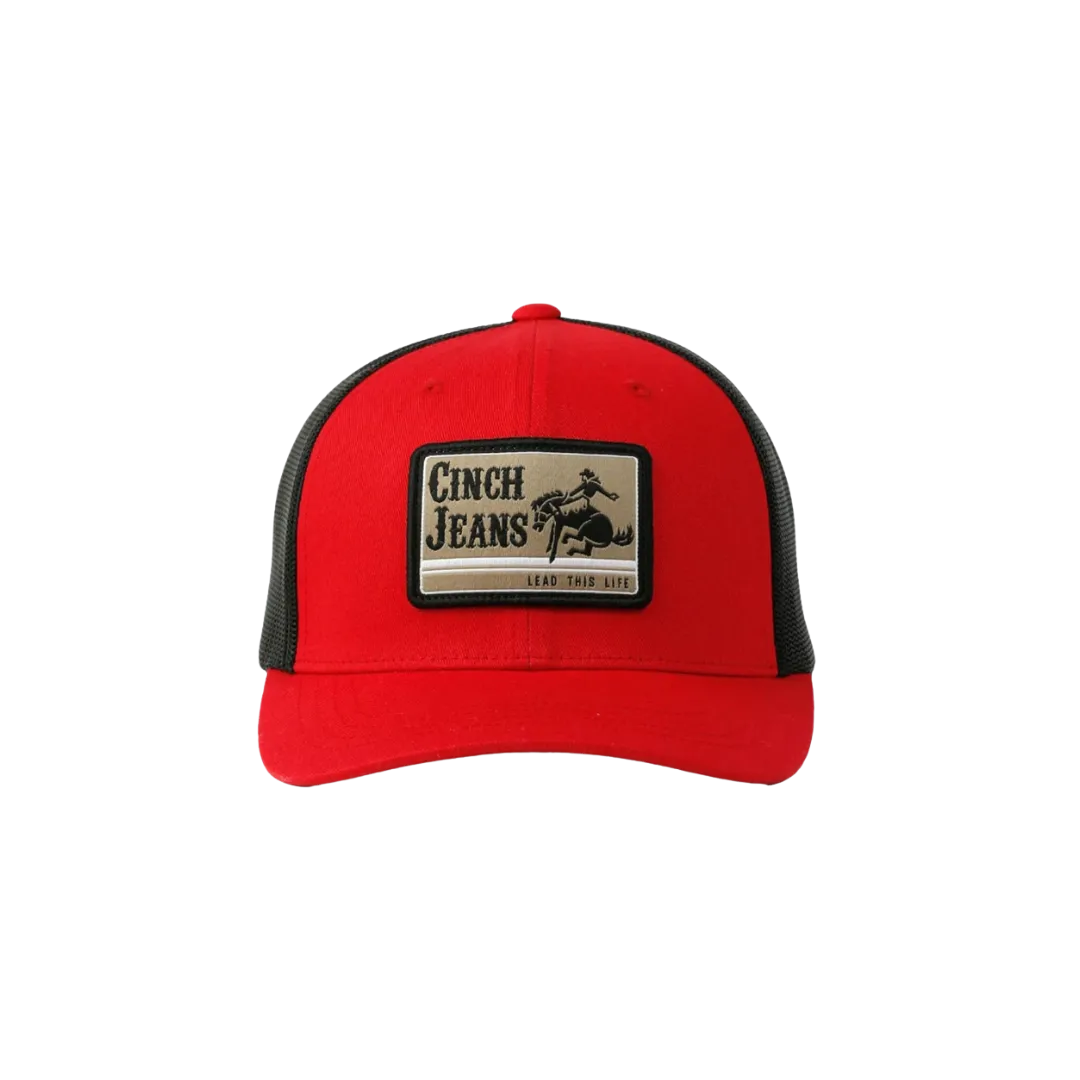 Cinch Unisex Trucker Cap Back Snapback Patch Mesh Red Cap