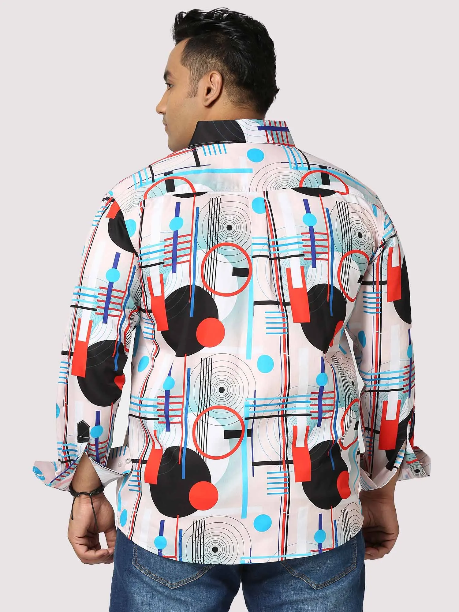 Circle Dance Printed Full Sleeve Men's Plus Size