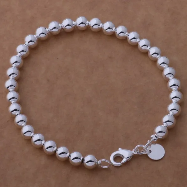 Classic 6mm Beads Silver Bracelet for Women all-day wear Perfect for any occasion