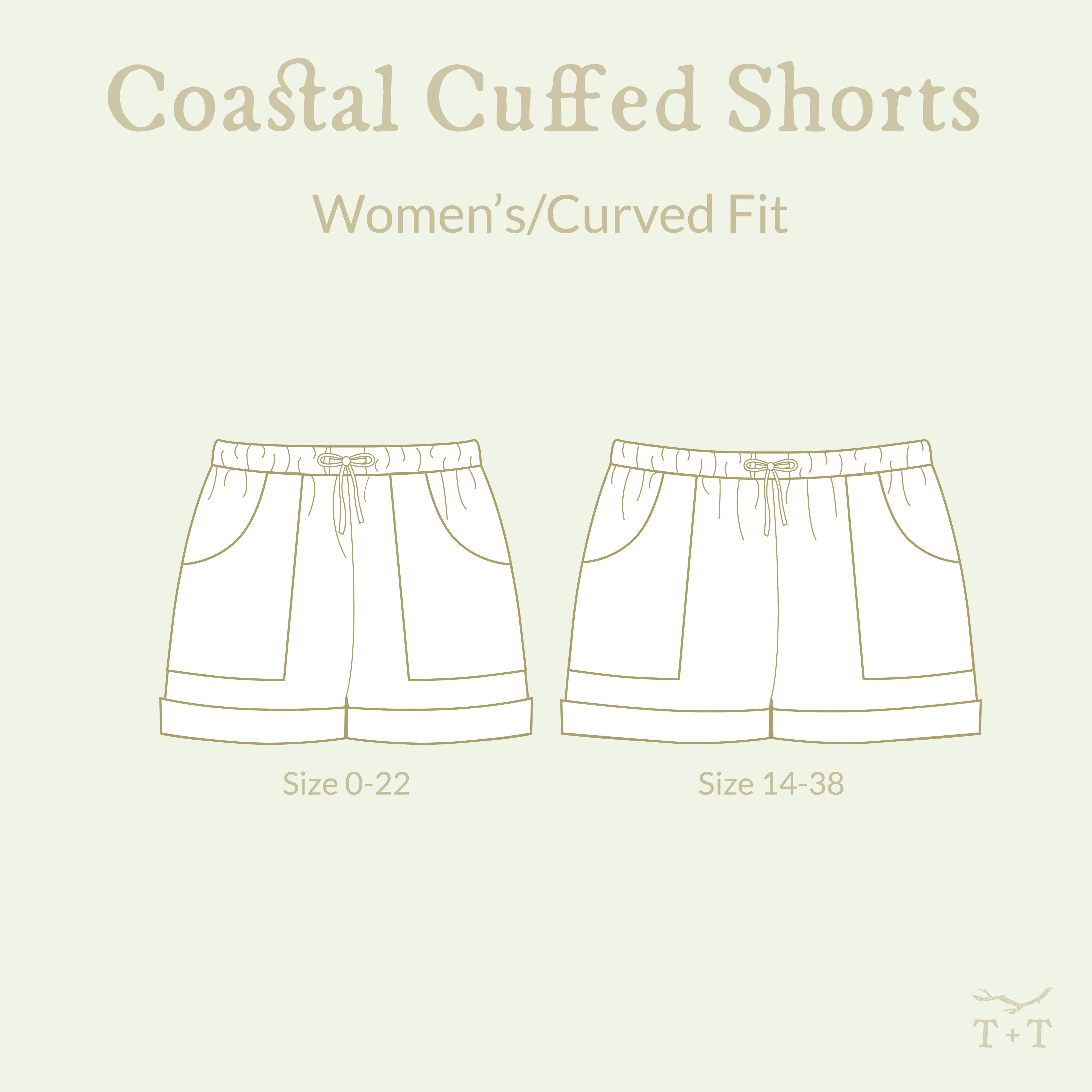 Coastal Cuffed Shorts Sewing Pattern - Women's/Curved Fit