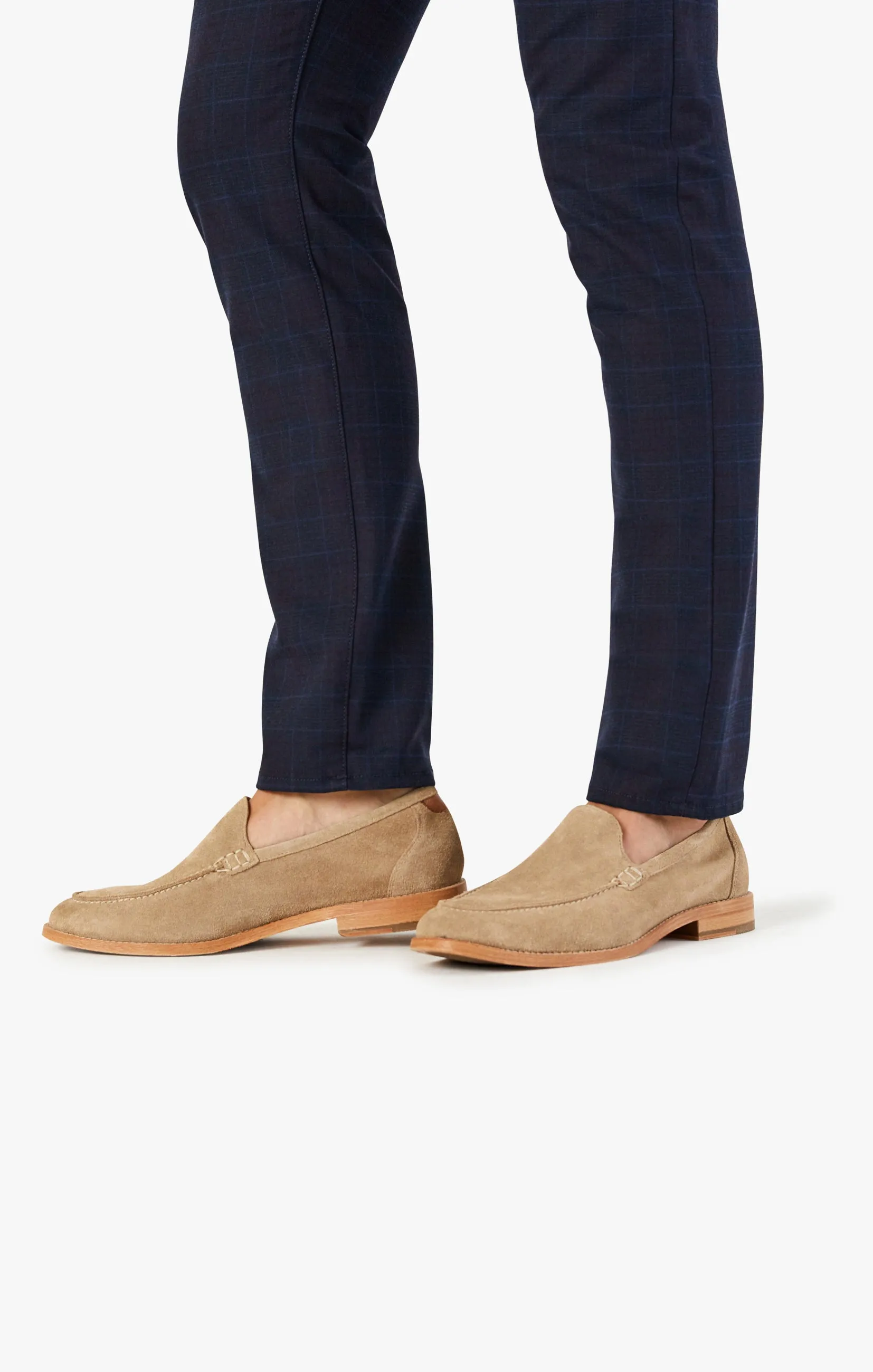 Cool Tapered Leg Pants In Navy Fancy Checked