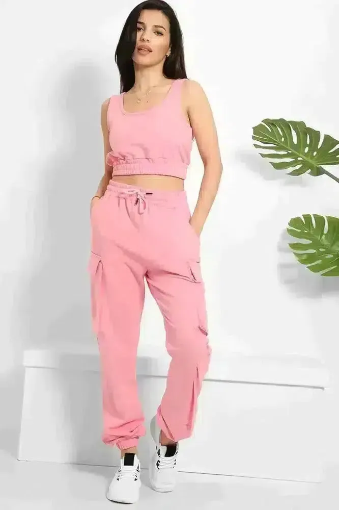 Crop Top and Utility Cargo Pants Set