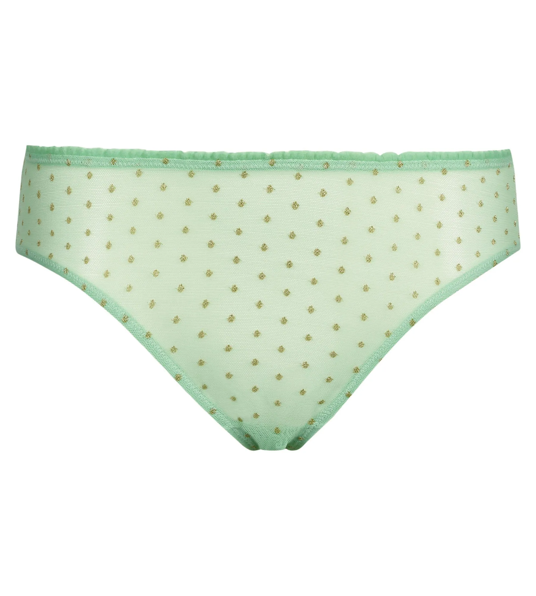 Culotte femme en tulle translucide Vert et pois Lurex Dim Shiny Mesh