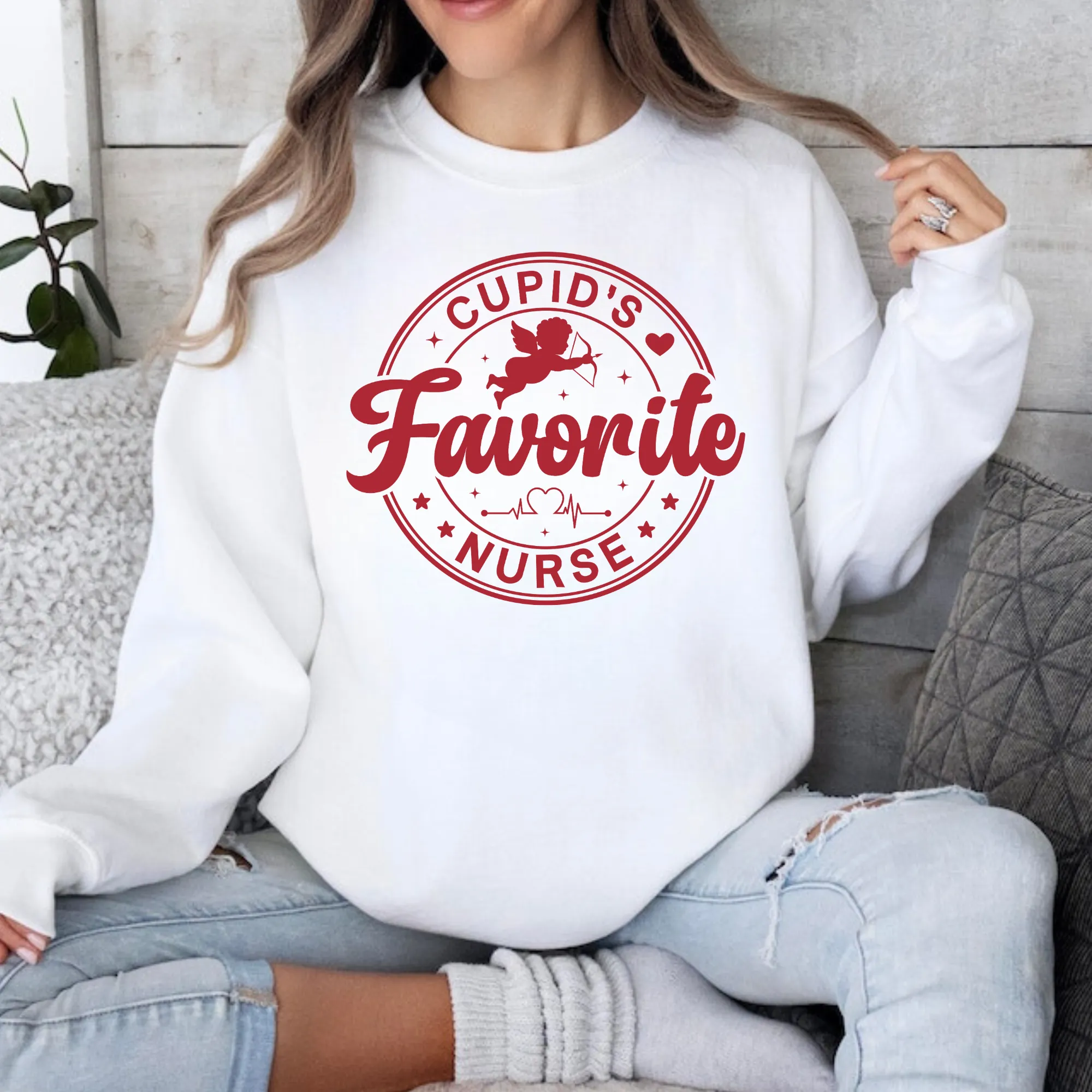 Cupid's Favorite Nurse Crewneck Sweatshirt