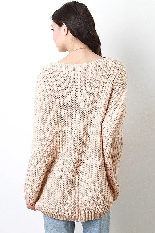 Curved Hem Knit Top