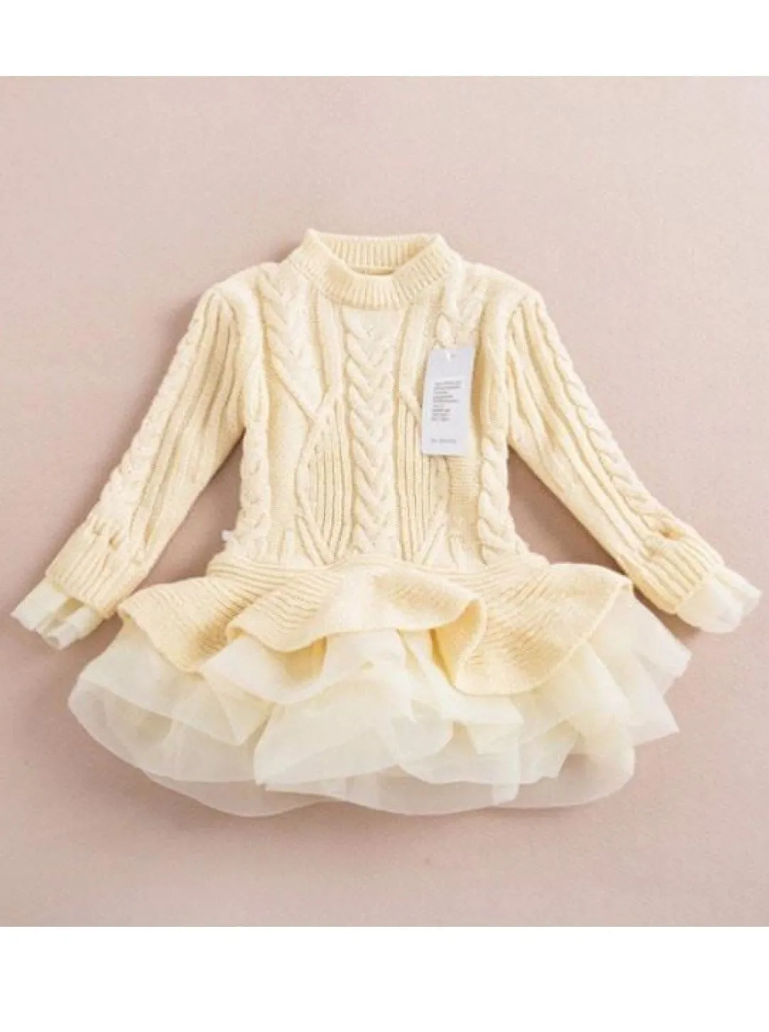 Cute As Pie Creme Tutu Sweater