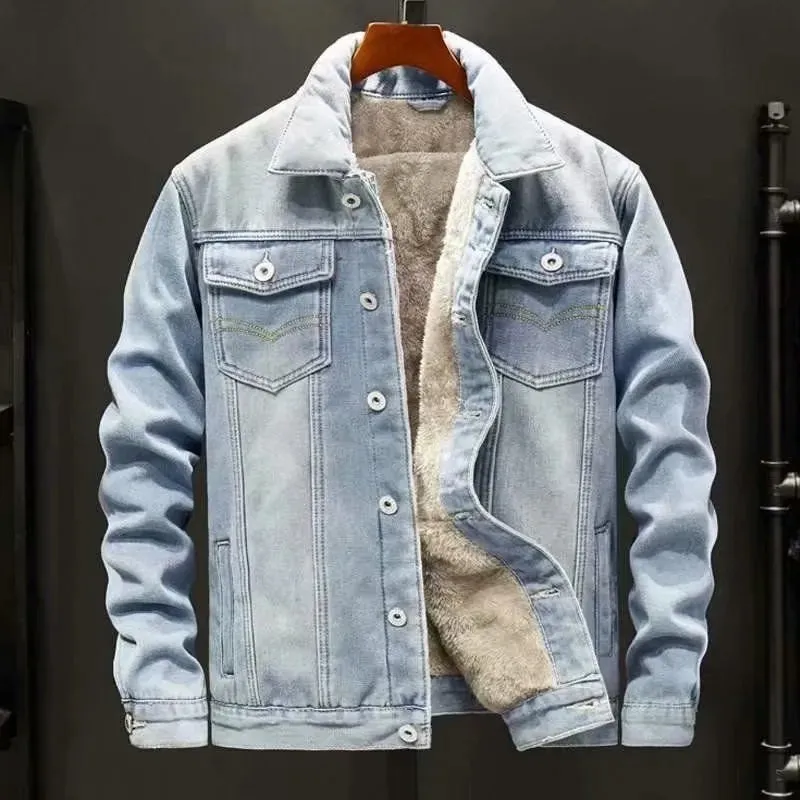 DENIM FLEECE LINED COAT