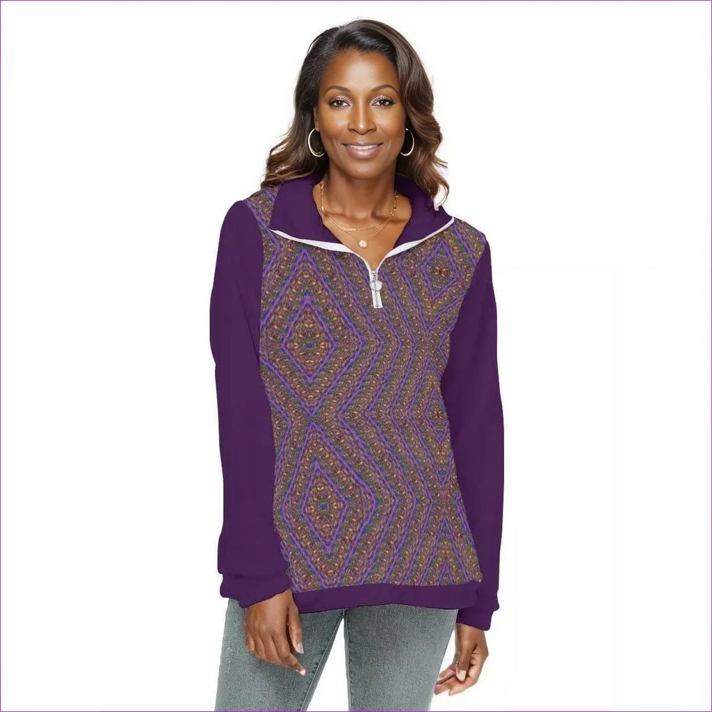 Derma Womens Borg Sweatshirt With Half Zip