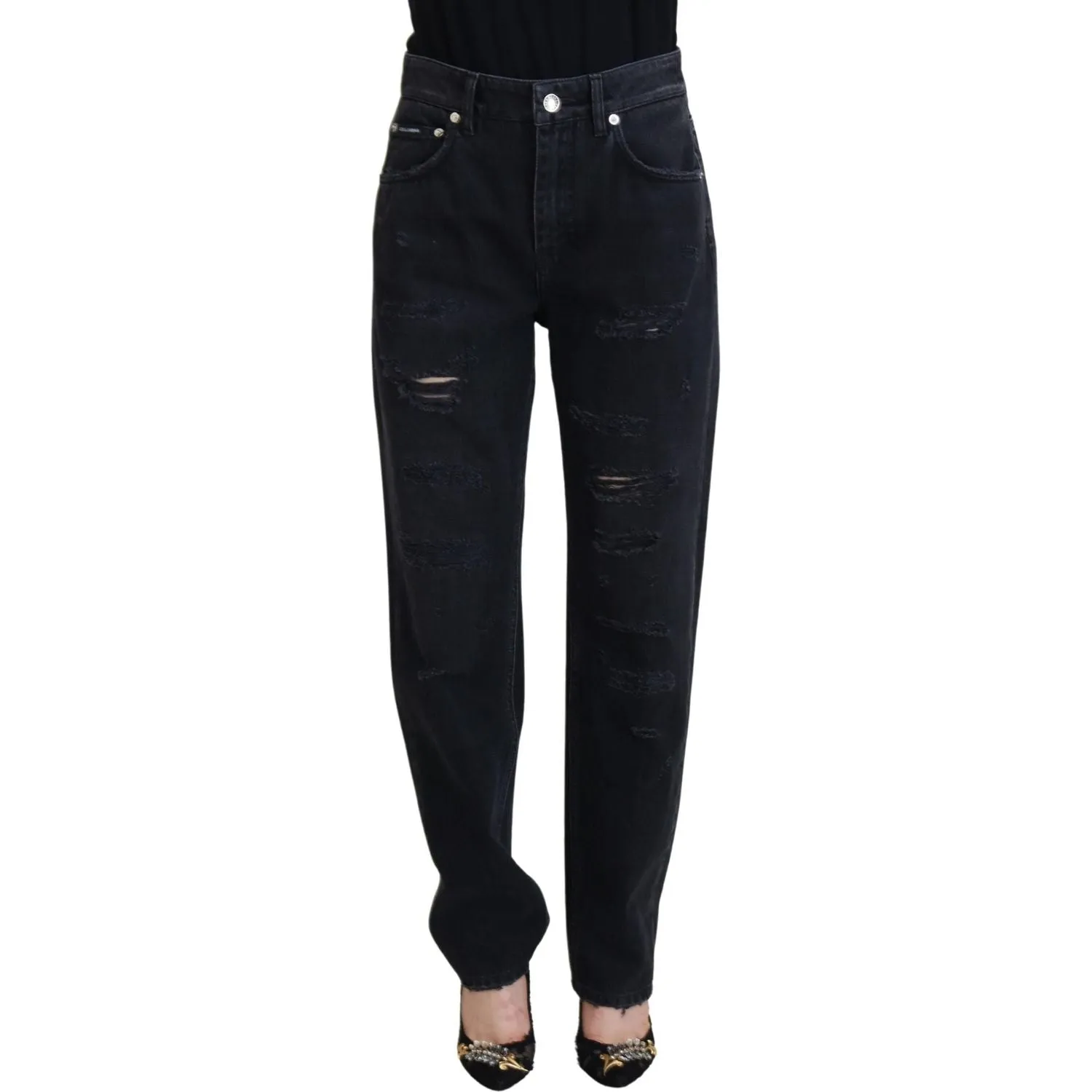 Dolce & Gabbana Chic Black Denim Pants - Elevate Your Wardrobe