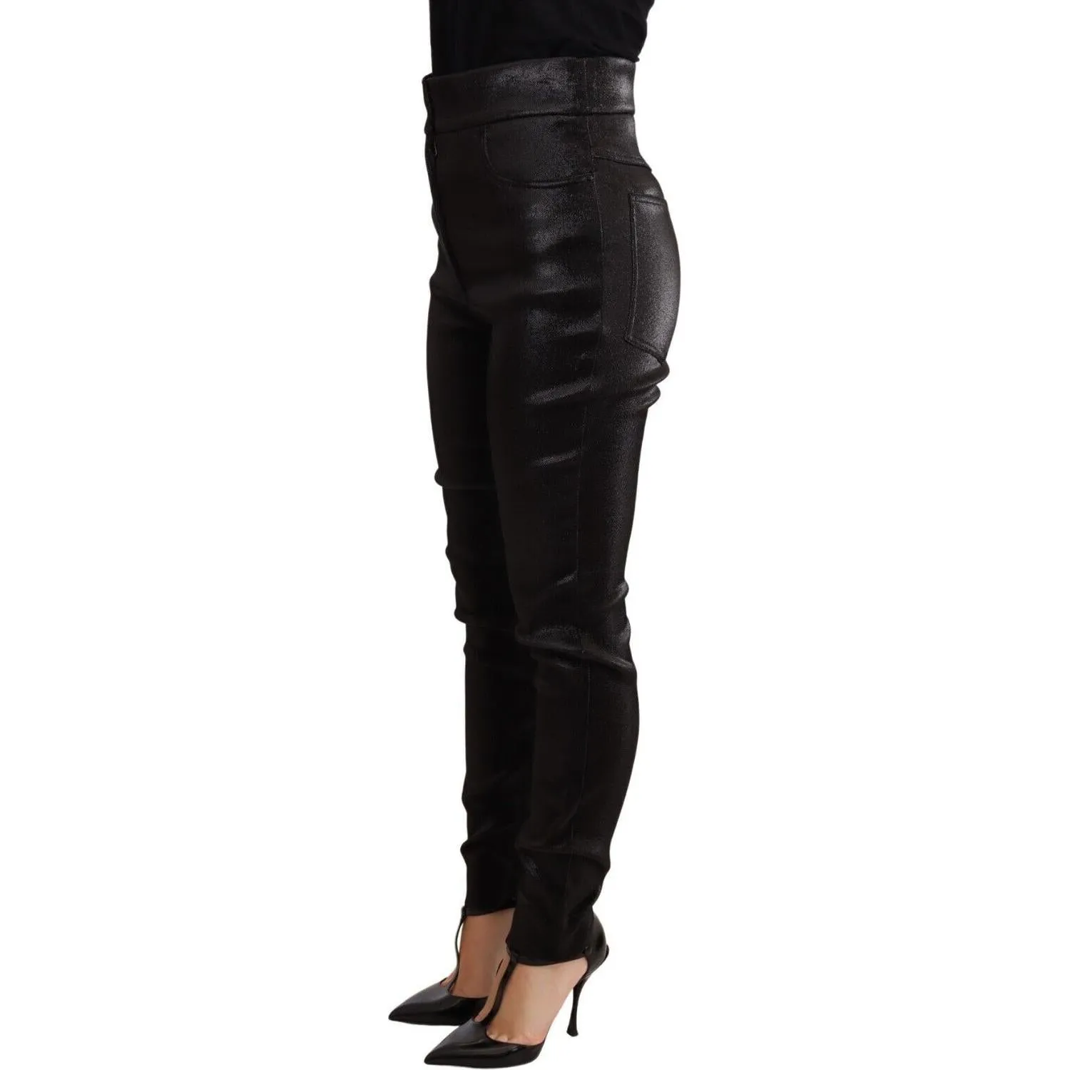 Dolce & Gabbana Elegant Slim Fit Shimmer Cropped Pants