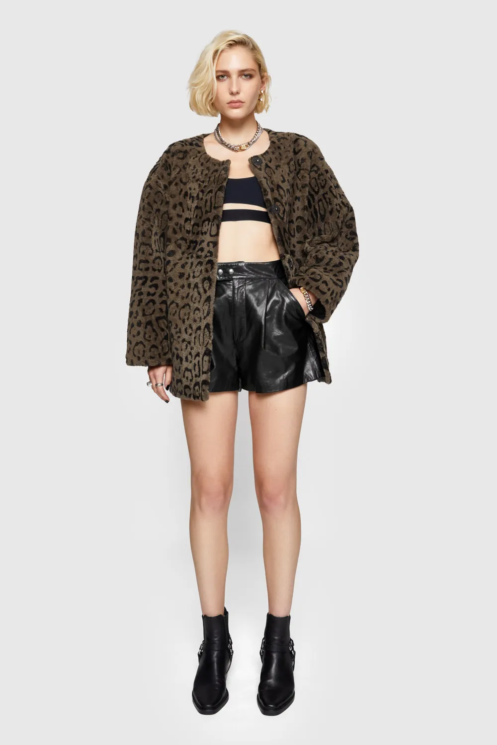 Dylan Leopard Shearling Jacket