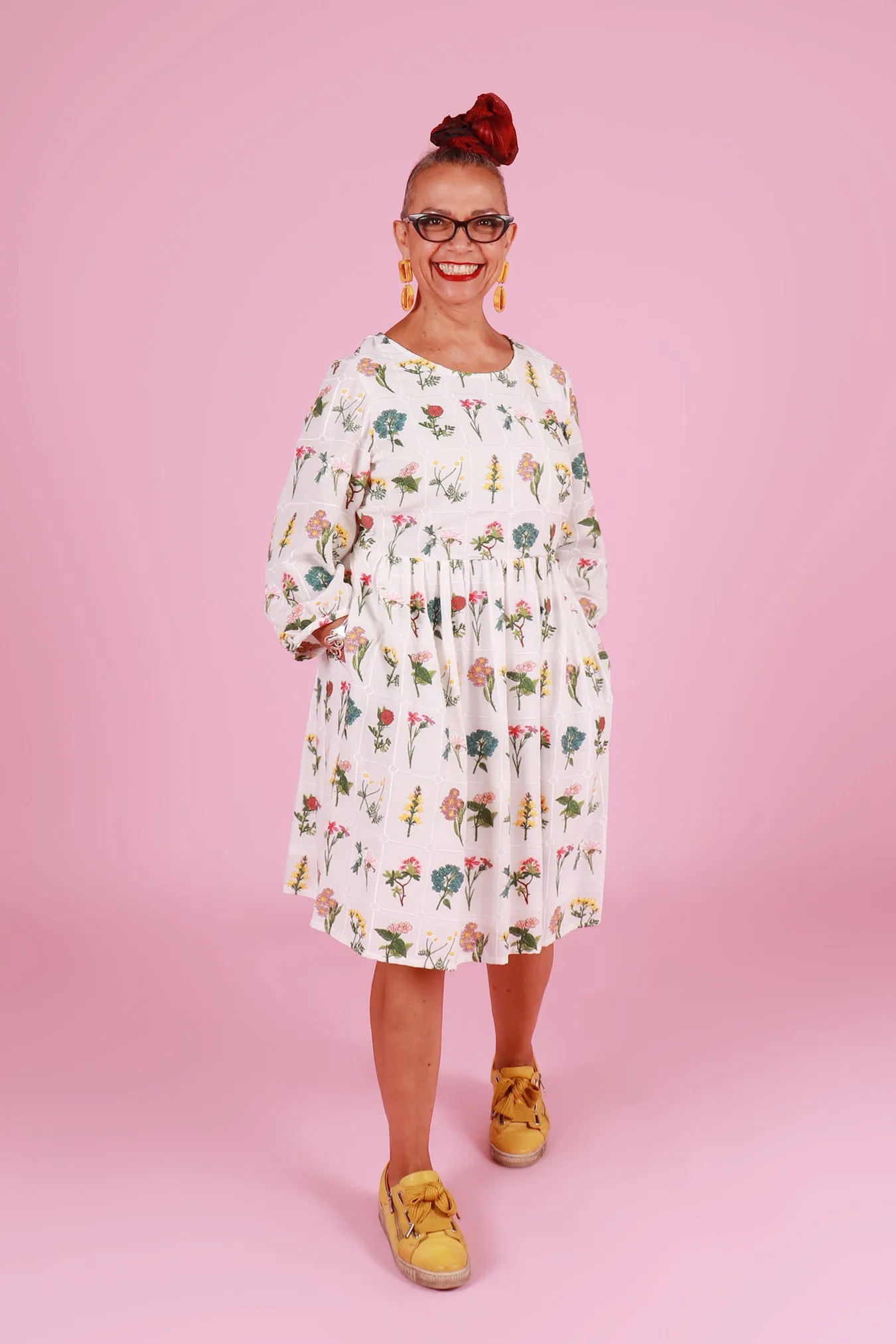 Edie Dress Embroidered Botany