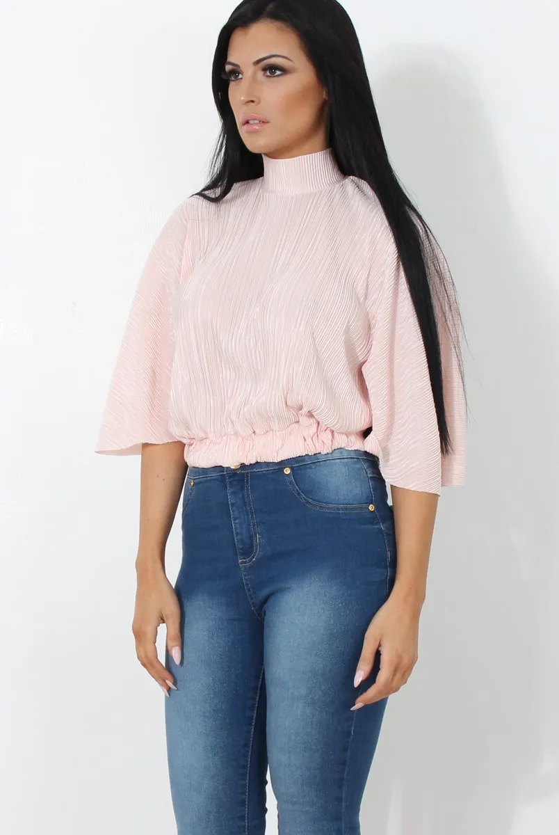 Elley Pink High Neck Top