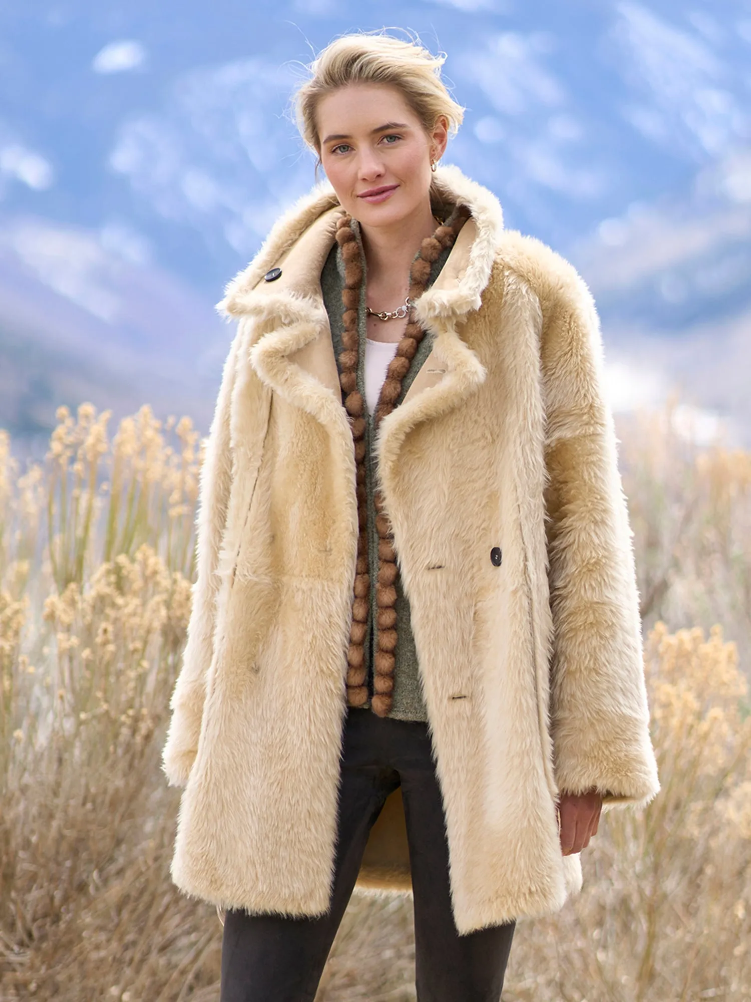 Elsa Reversible Shearling Coat