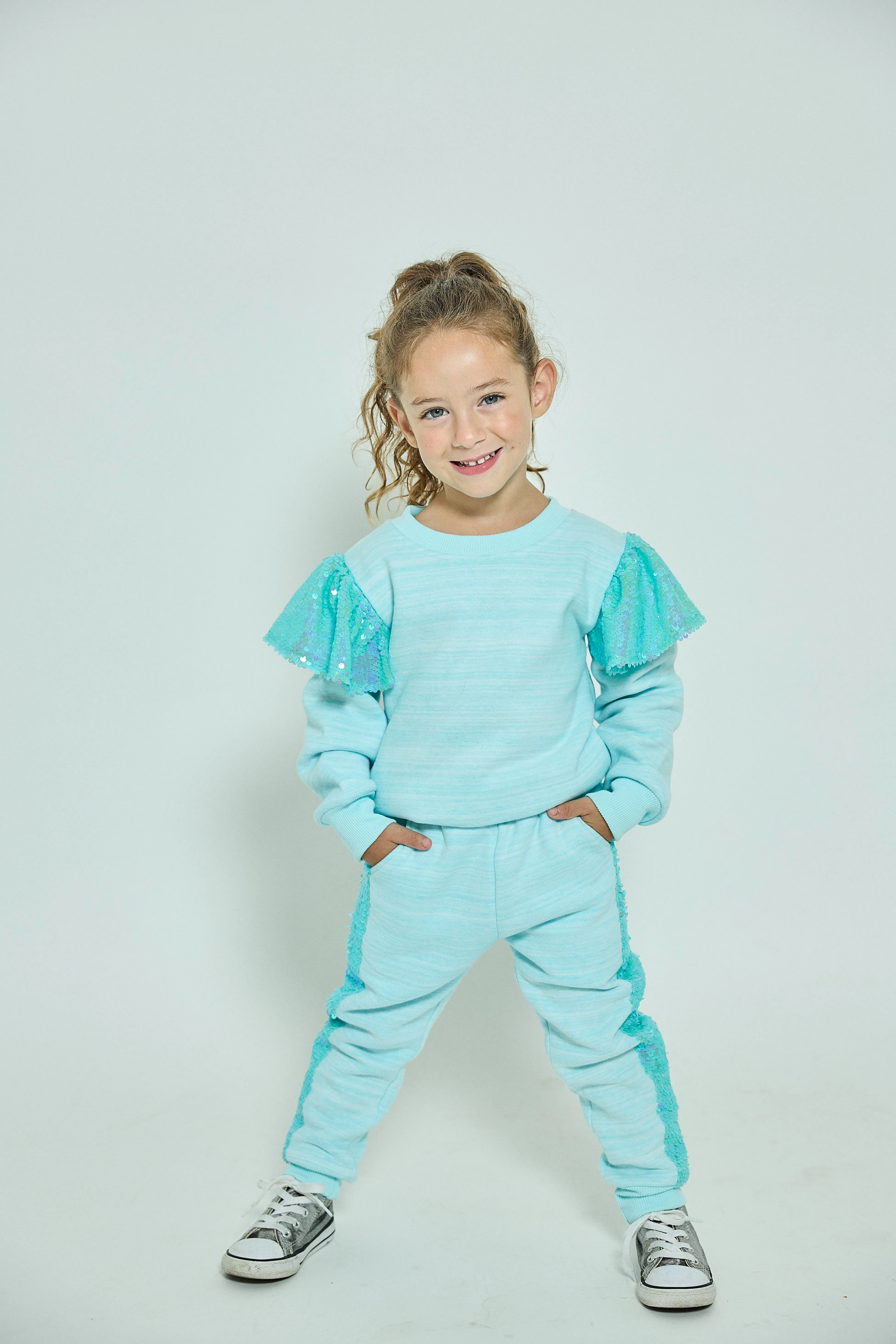 Enchanted Teal Sequined Sweat Set