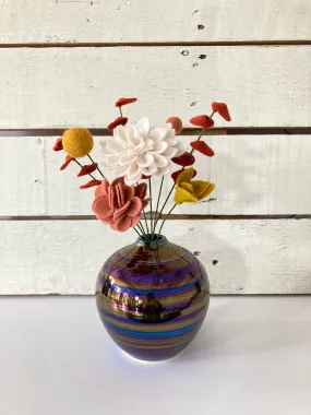 Fall Perfect Pairing: Small Black Vase with Small Bouquet