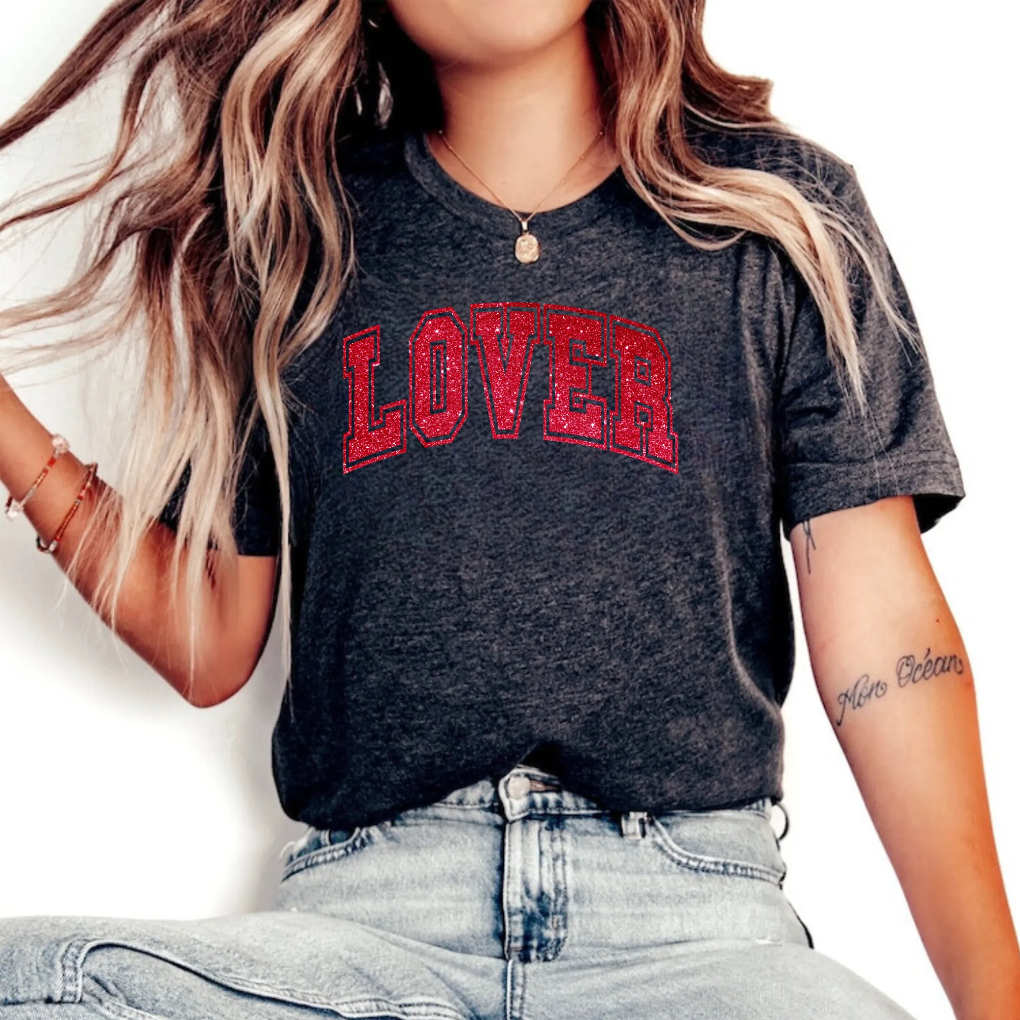 Faux Sequin Lover Valentine's Day Shirt