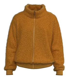 Faux Shearling Fleece Jacket - GOLDEN GLOW