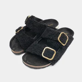 FIRENZE - Black sheepskin slippers