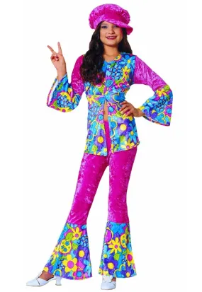 Flower Power Girls 70s Hippie Costume