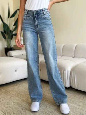 Full Size High Waist Wide Leg Jeans