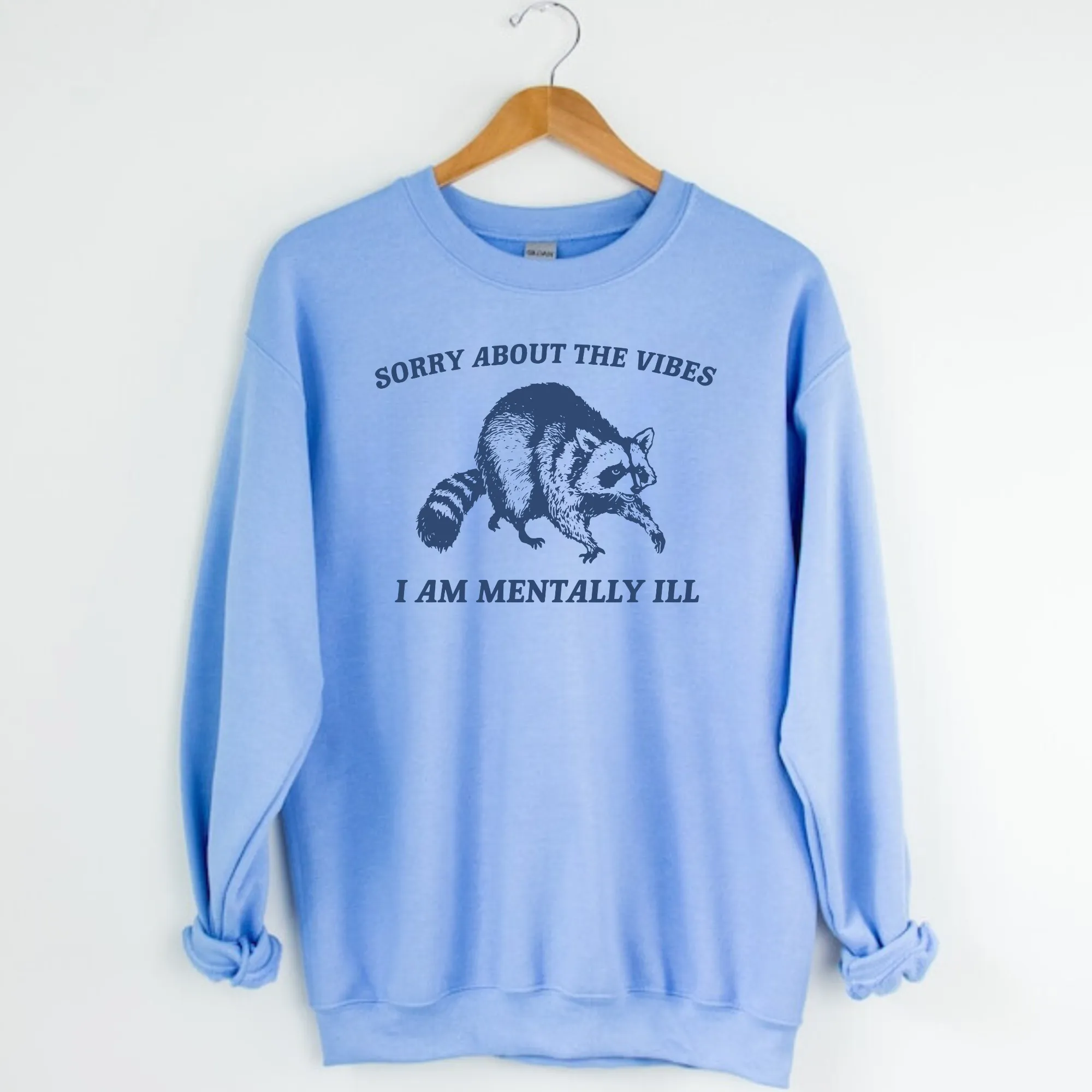 Funny Raccoon Sweatshirt | Sorry About The Vibes