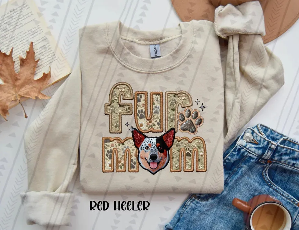 Fur Mom Blue or Red Heeler Dog  Sweatshirt  - Natural Stone