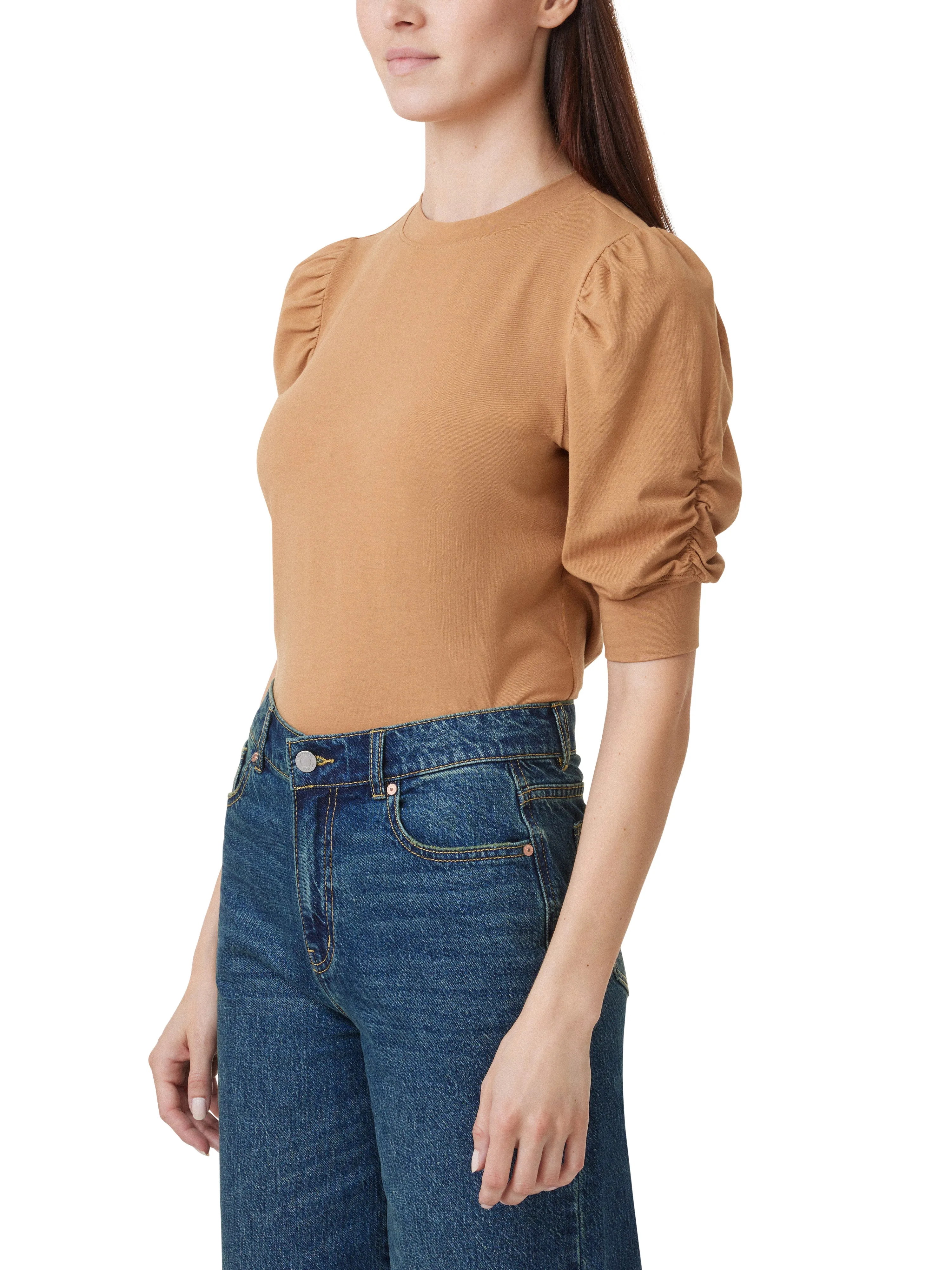 Gathered Sleeve Knit Top