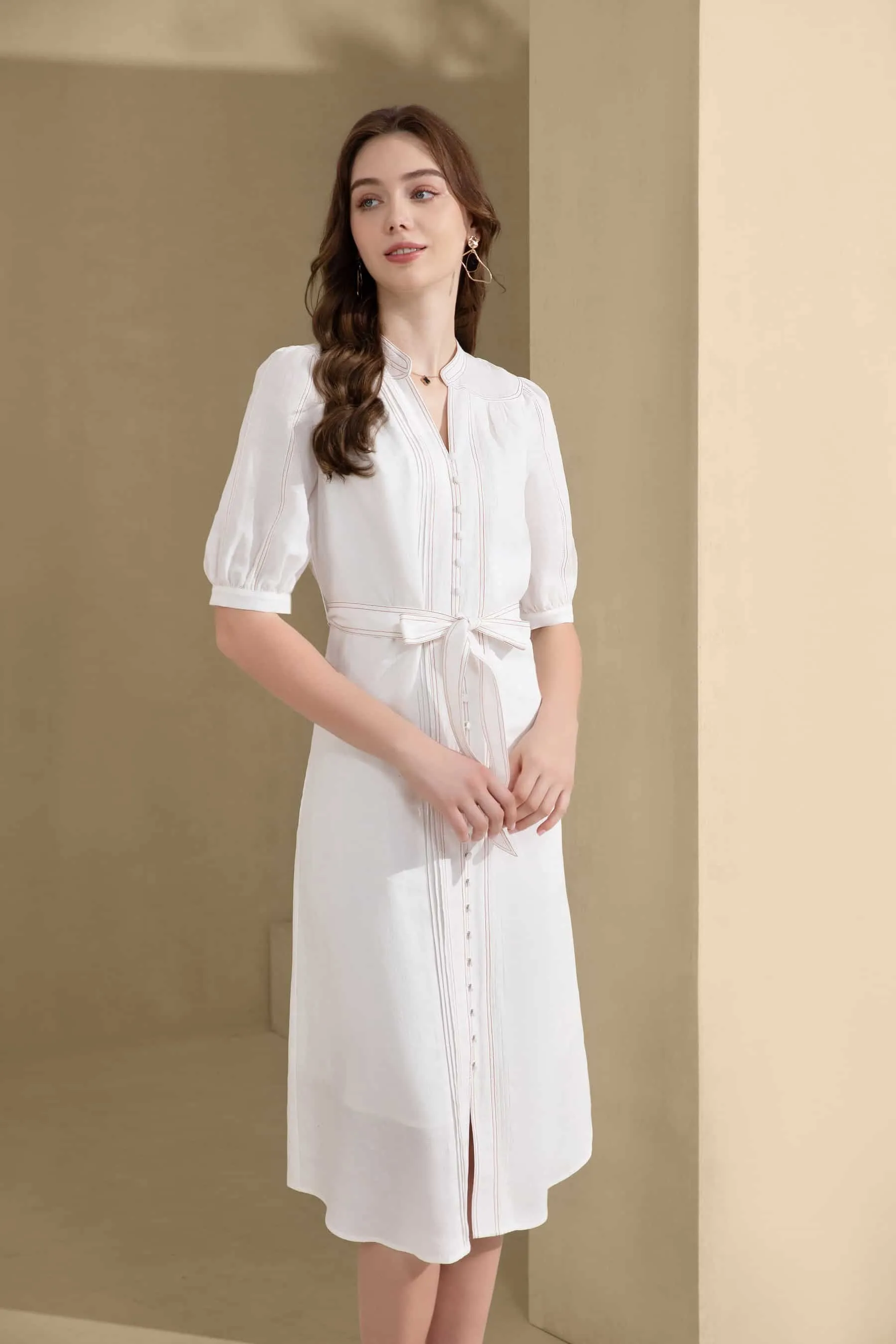 GDS Manhattan Long Linen  Dress |  White