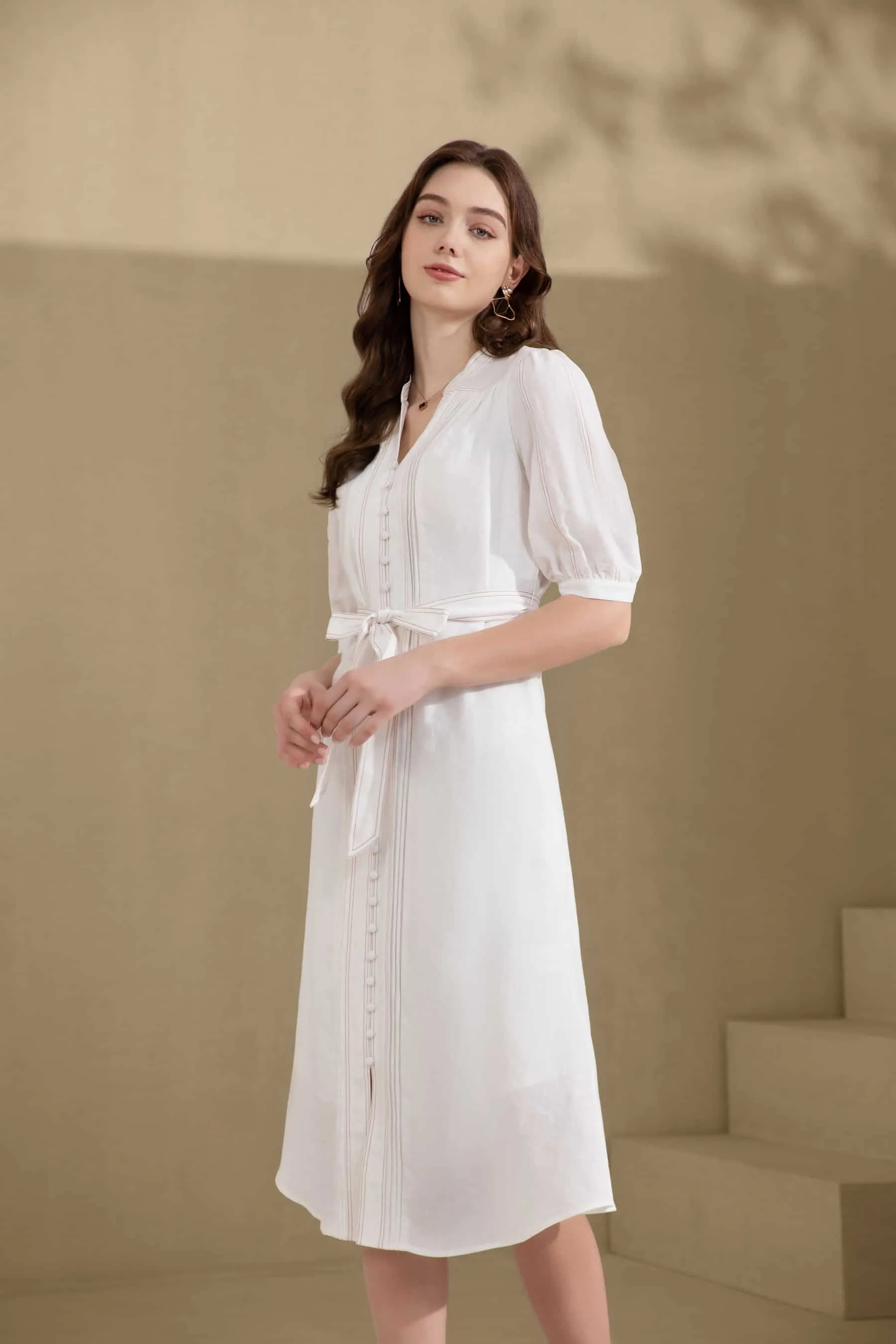 GDS Manhattan Long Linen  Dress |  White