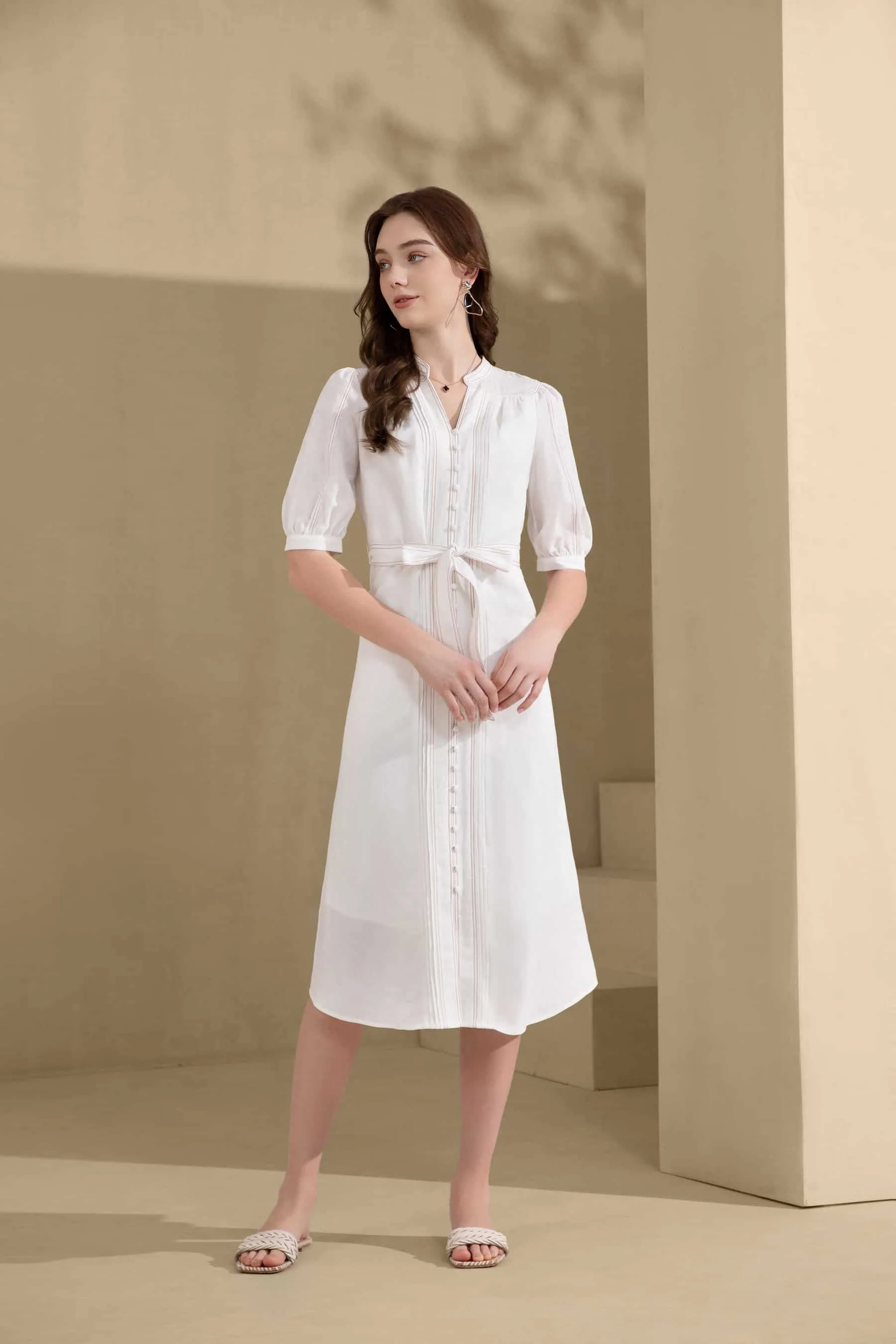 GDS Manhattan Long Linen  Dress |  White