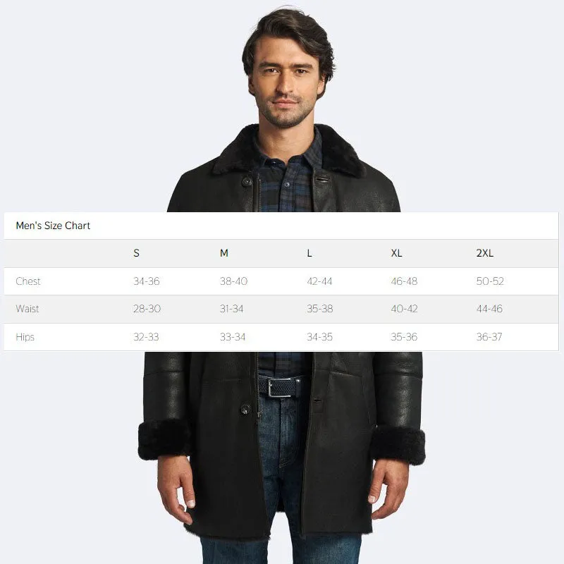 Genuine Miles Shearling Coat: Dark Oak for Men on Sale