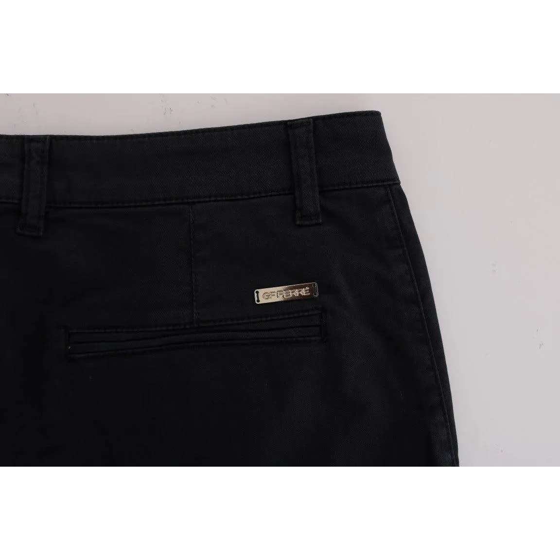 GF Ferre Chic Slim-Fit Blue Cotton Stretch Pants