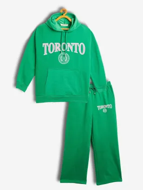 Girls Green TORONTO Oversized Sweatshirt With Track Pants