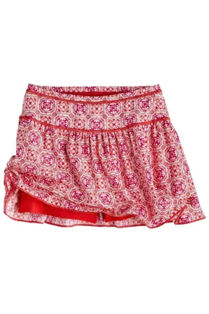 Girl's Wavecatcher Swim Skirt  |  Radiant Red Myko Medallion