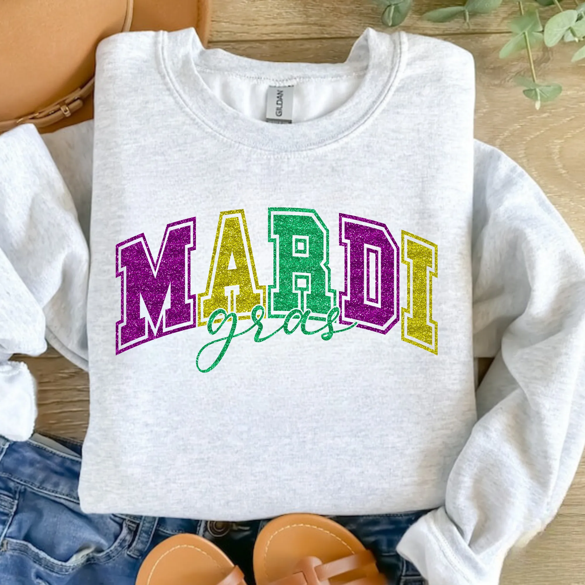 Glitter Mardi Gras Sweatshirt