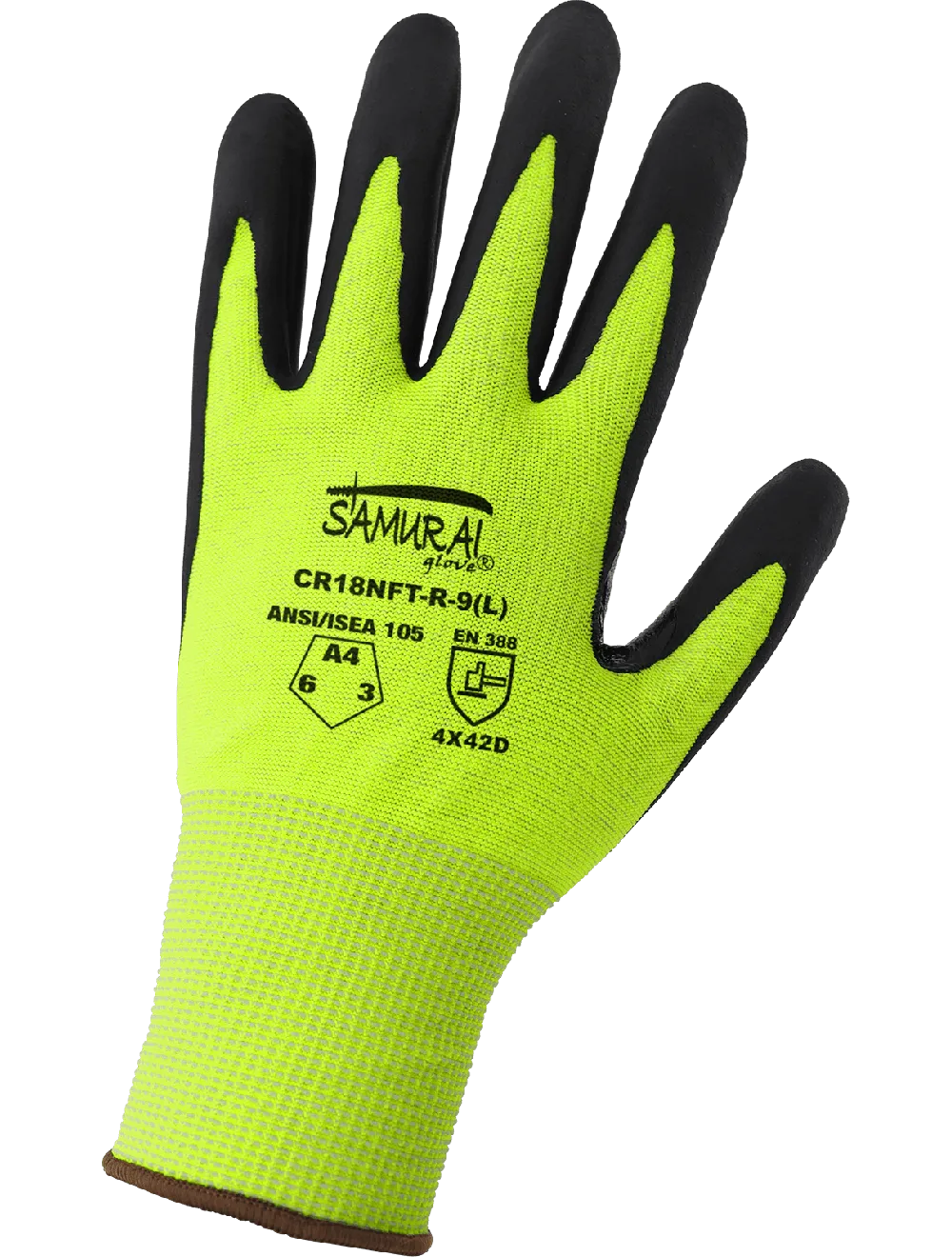 Global Glove Samurai Tuffalene UHMWPE Gloves with Reinforced Thumb Crotch - Black/Green