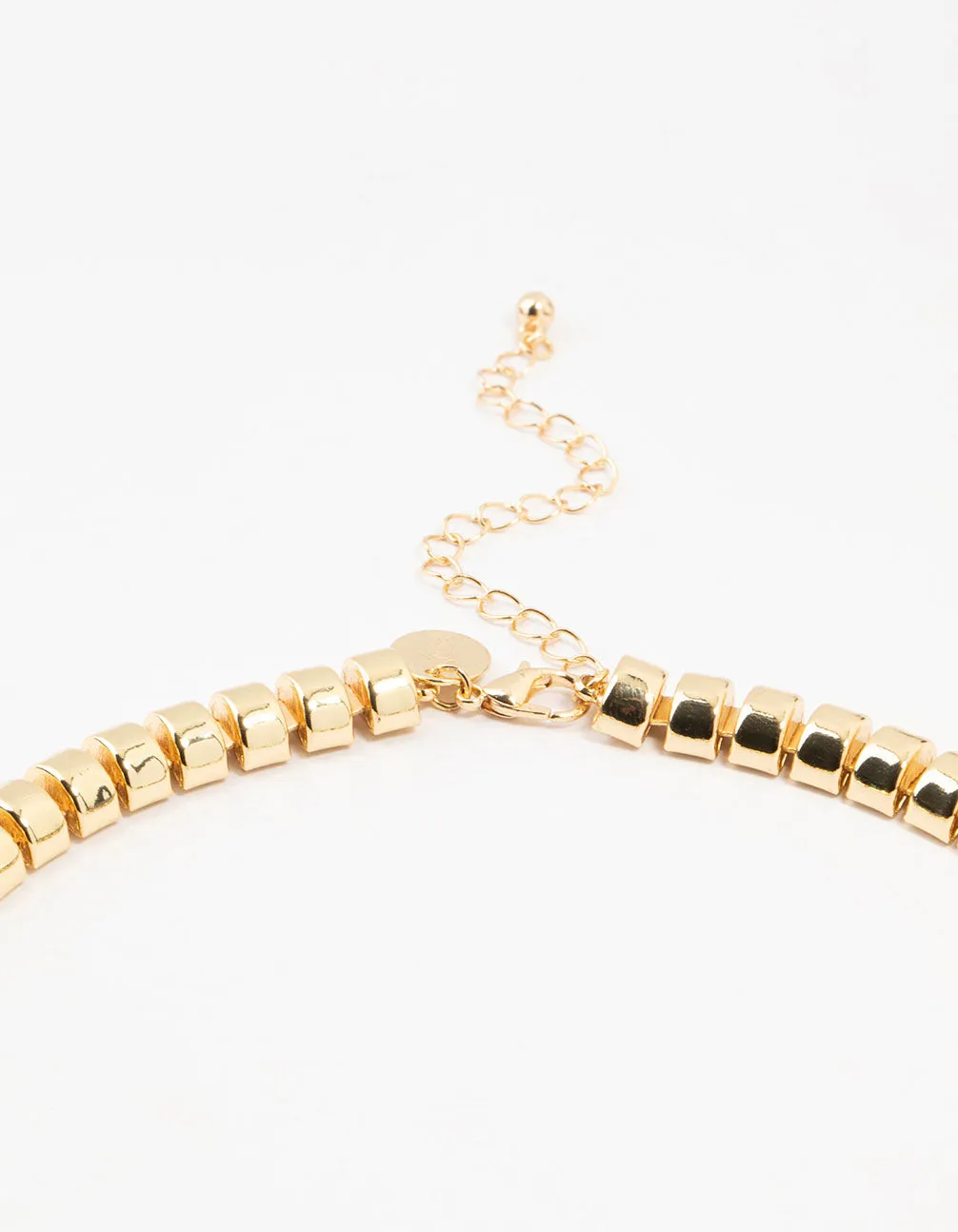 Gold Plated Rectangle Link Necklace