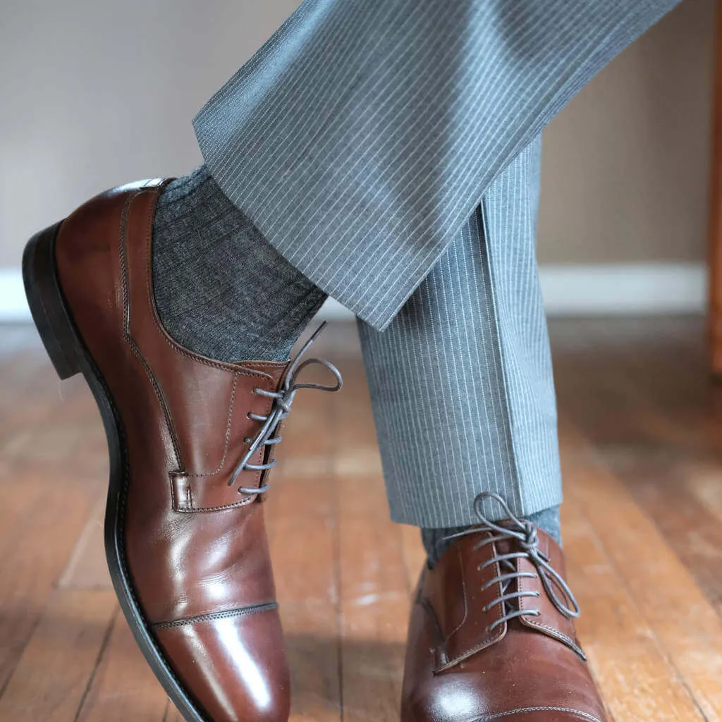 Grey Heather Merino Wool Over the Calf Dress Socks